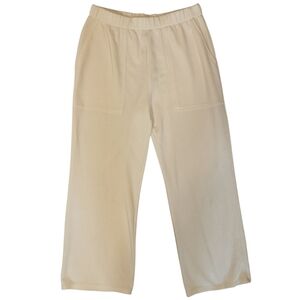 Victoria's Secret Waffle Knit Ivory Pyjama/Lounge Crop Relaxed Fit Pants - Sz S